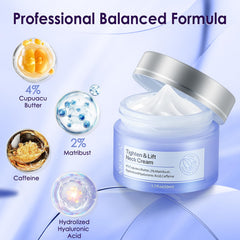 NEORIVER Tighten & Lift Neck Cream closeup texture emphasizes nourishing formula.