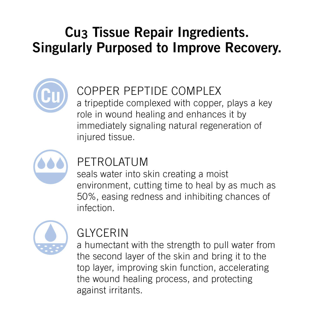 NEOVA Cu3 post-laser care shot shows gentle application for calming irritated skin.
