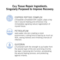 NEOVA Cu3 post-laser care shot shows gentle application for calming irritated skin.