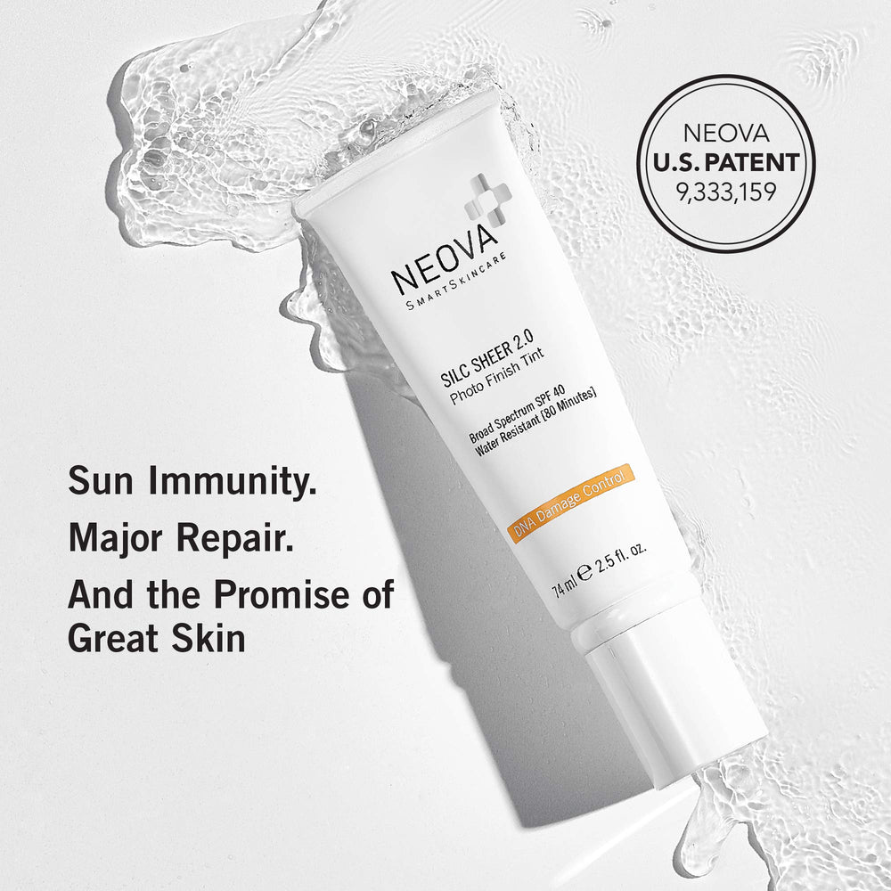 NEOVA Silc Sheer 2.0 dermatologist-tested fragrance-free formula suitable for all skin types