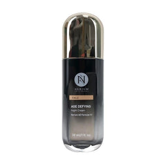 Nerium Night Cream texture swatch highlights non-greasy fragrance-free hydration for all skin types.