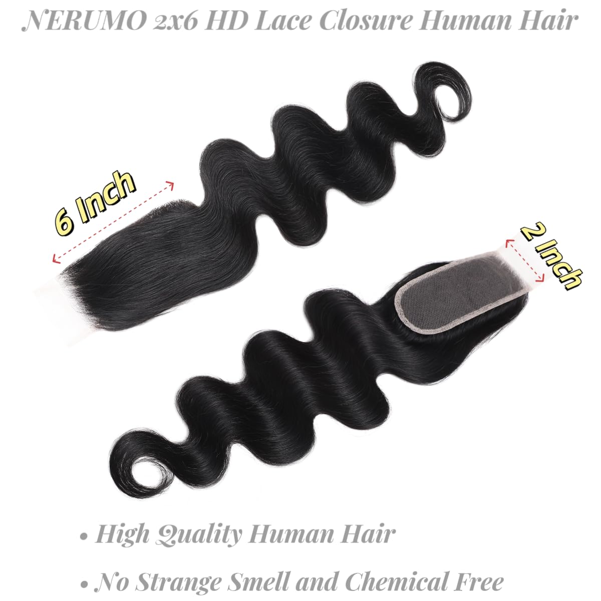 NERUMO Kim K closure with baby hair highlighting natural pre-plucked hairline