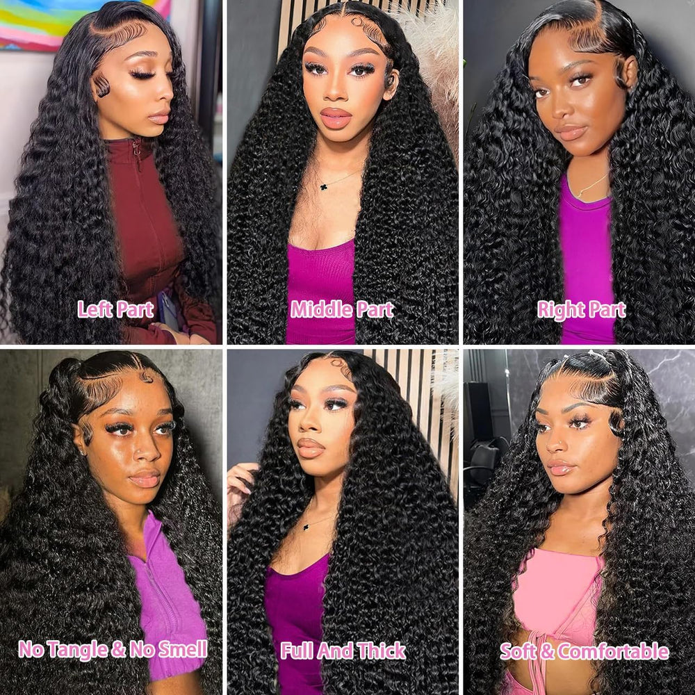 Nervoss deep-wave wig in natural black with 22-36 inch length options.