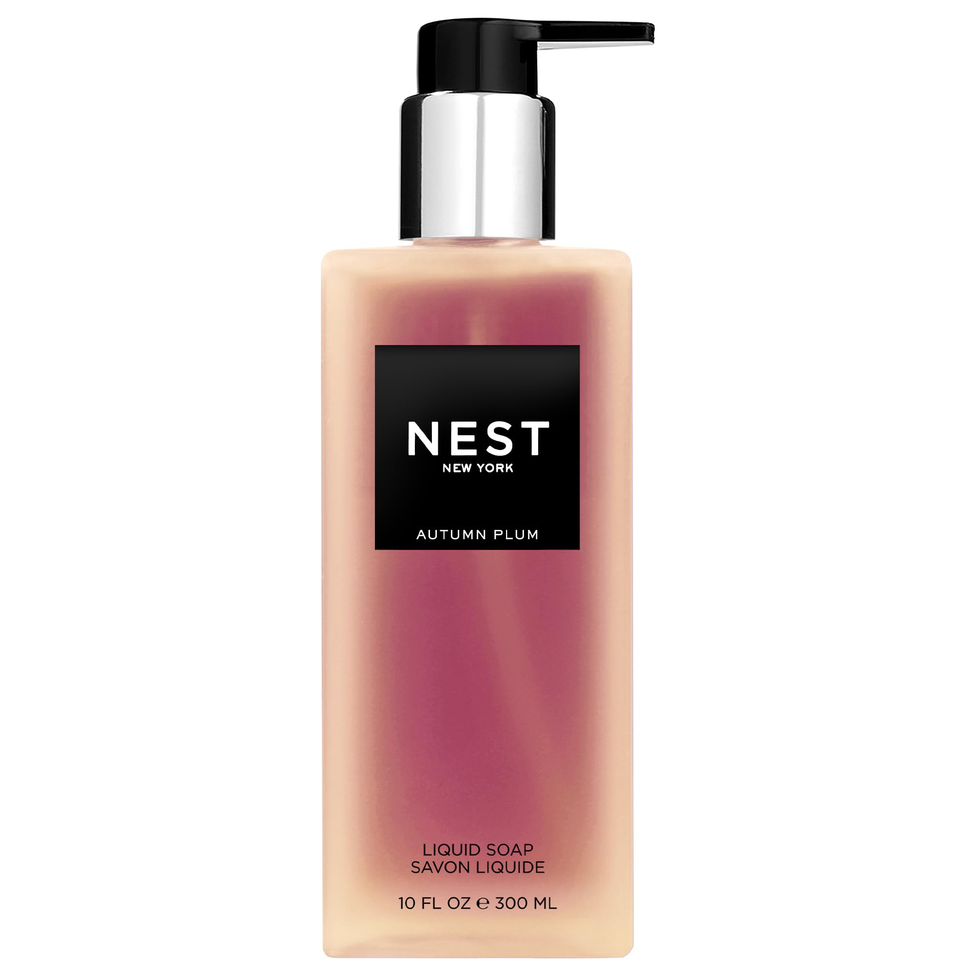 NEST New York Autumn Plum liquid soap bottle-front promotes clean hands with autumn scent experience