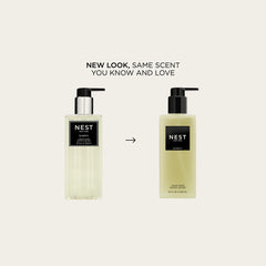 NEST New York Bamboo bottle label shows white florals and citrus for an uplifting scent.