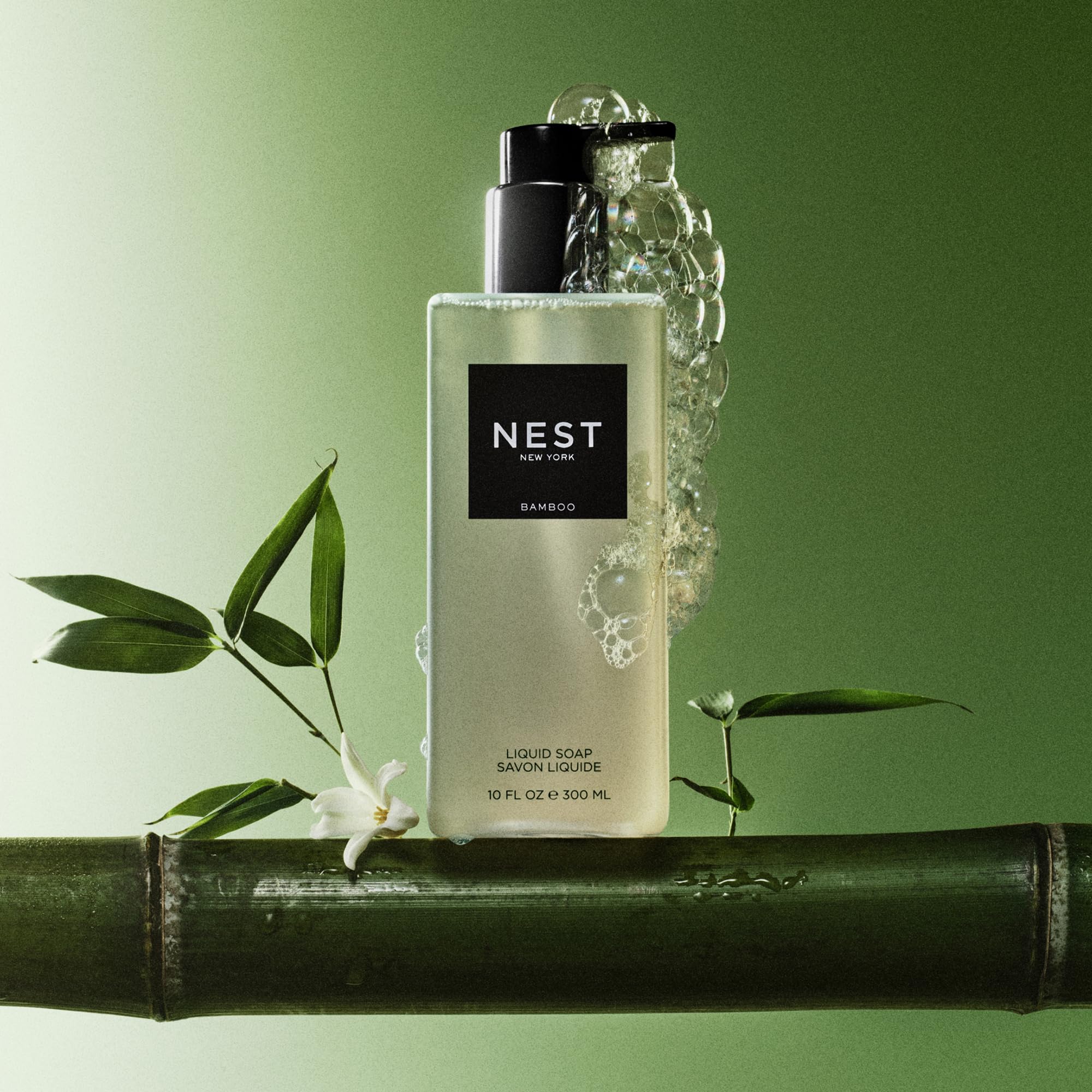 NEST New York Bamboo foam closeup reveals a rich, nourishing lather.