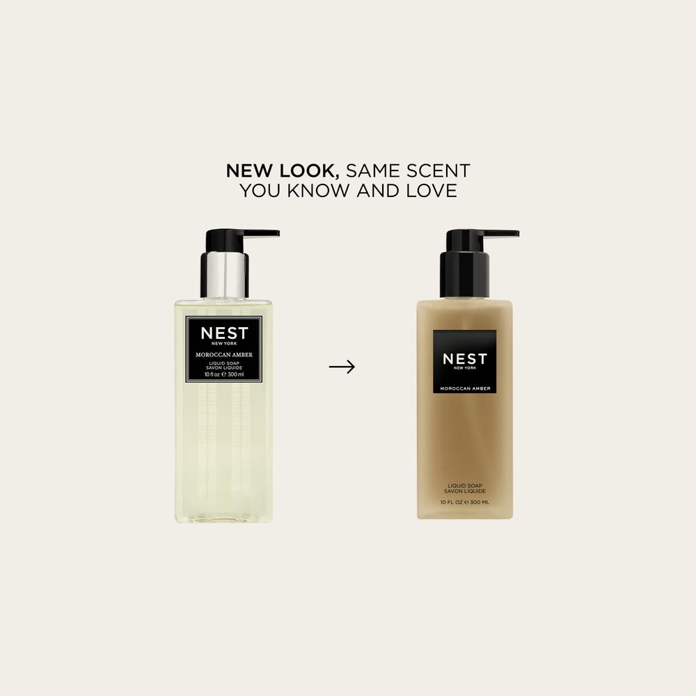 NEST New York Moroccan Amber pump-action soap shown for easy, efficient hand cleansing.