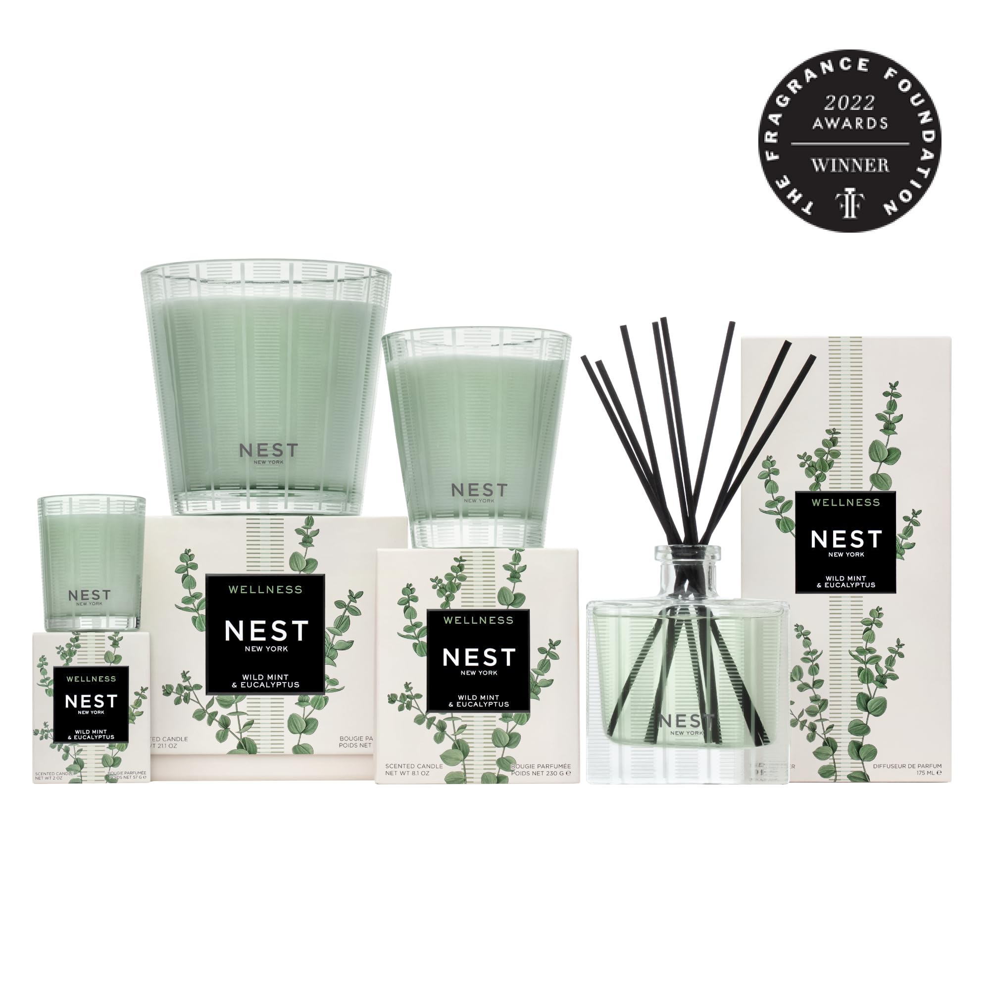 NEST New York liquid soap hand-dispense image highlights convenience of 300 pumps per bottle.