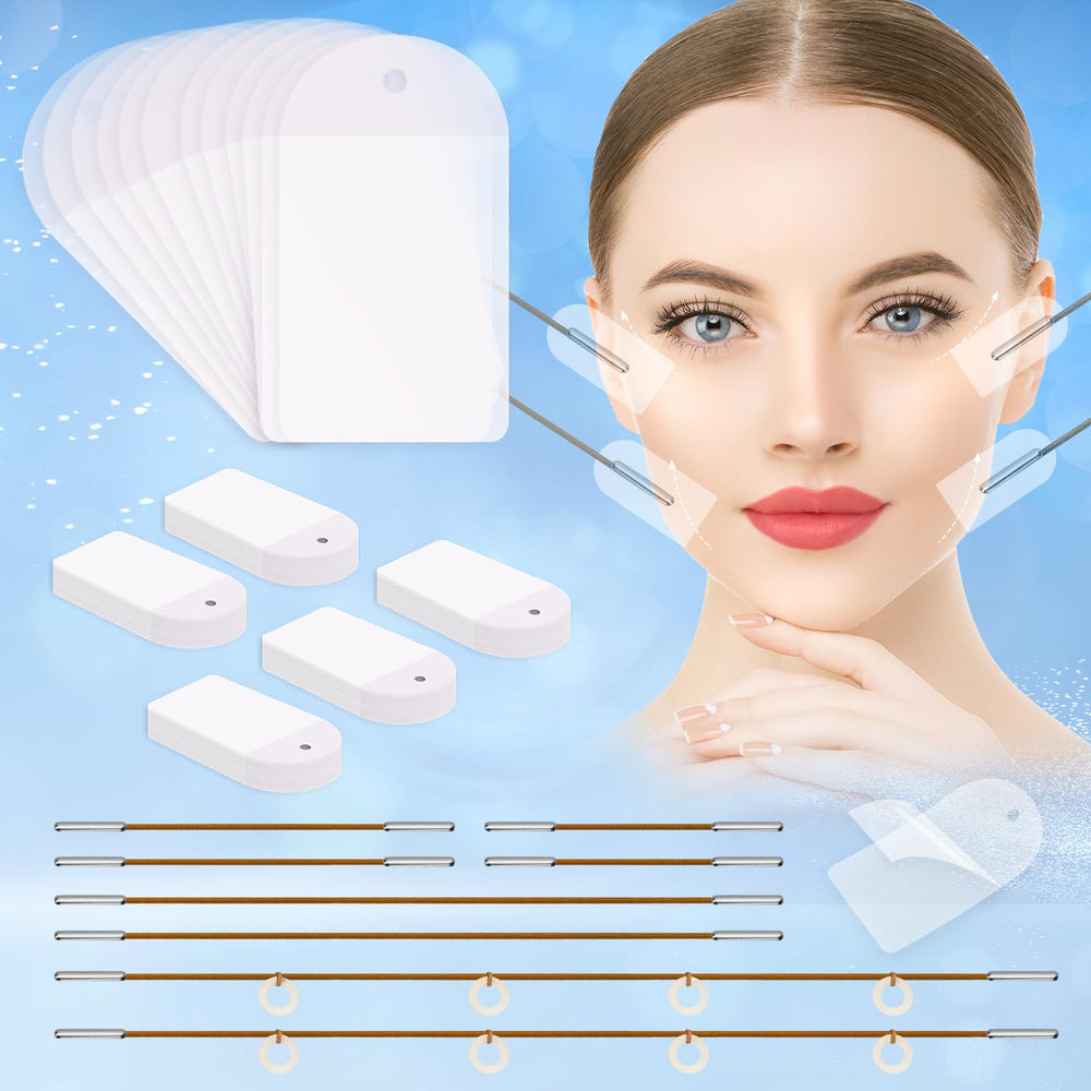 Netlkjonk face tape invisible lift application close-up showing makeup-ready contour.