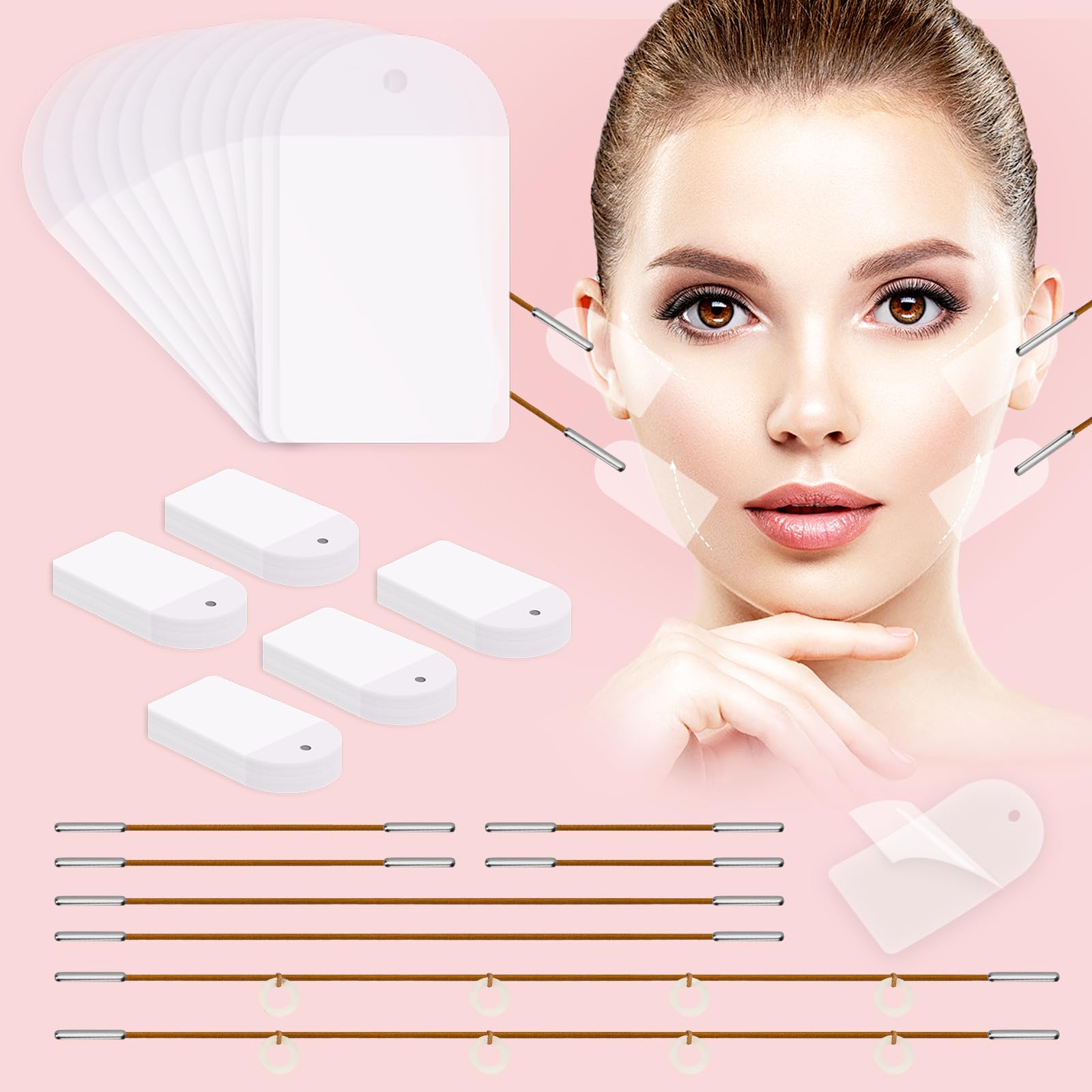Netlkjonk face-tape lift invisible application shows instant contour support for events