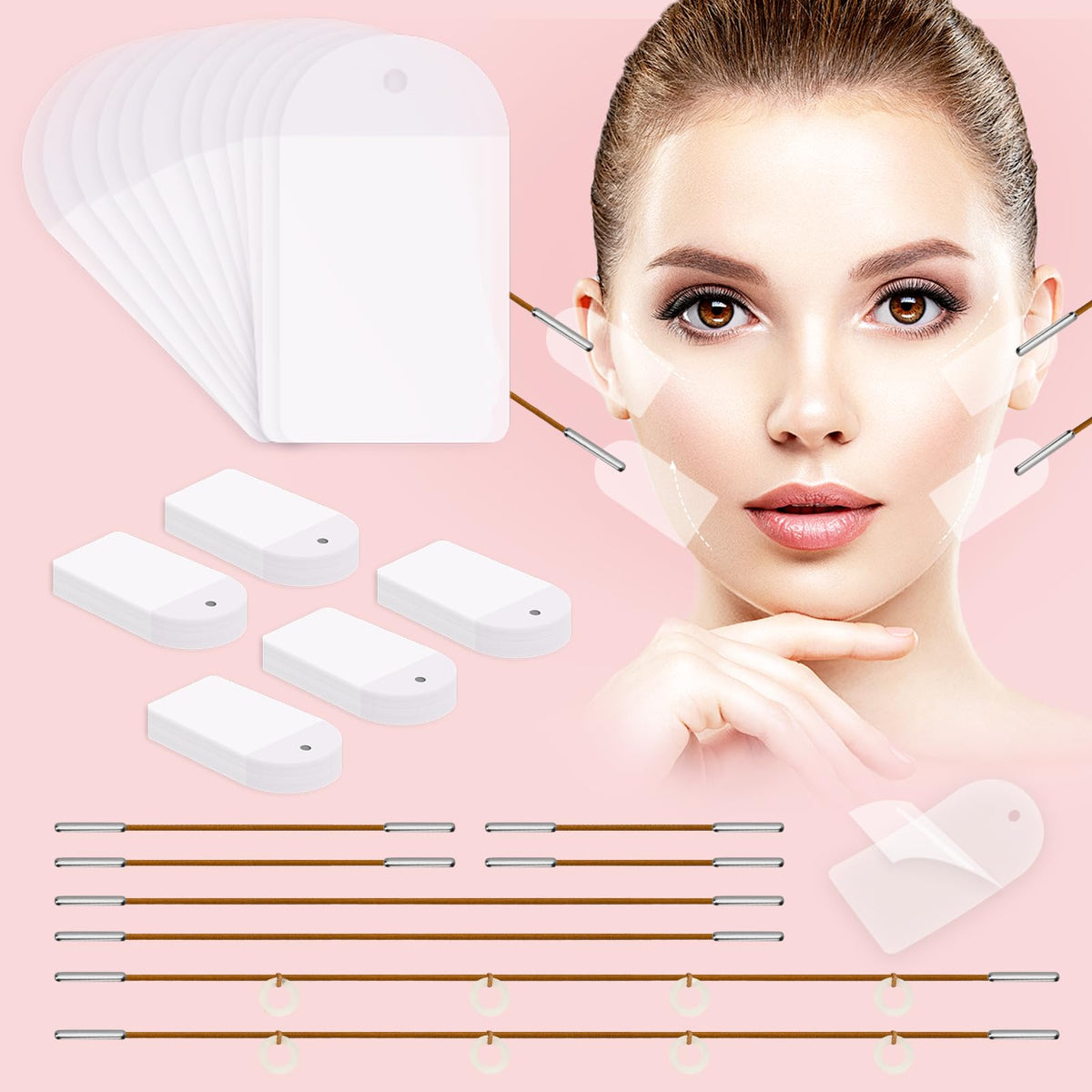 Netlkjonk face-tape lift invisible application shows instant contour support for events