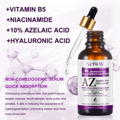 Netwik Azelaic Acid Serum application scene showing easy absorption