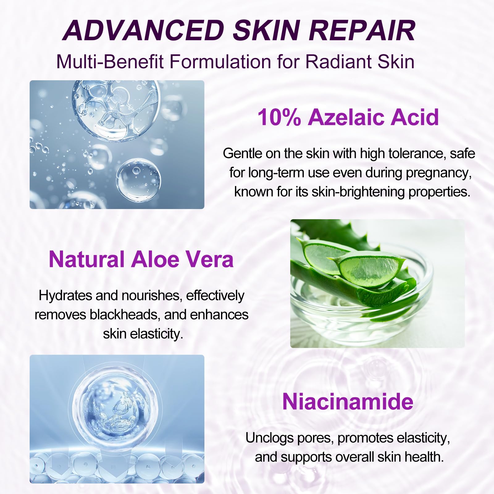 Netwik Azelaic Acid Serum packaging highlights fragrance-free formula