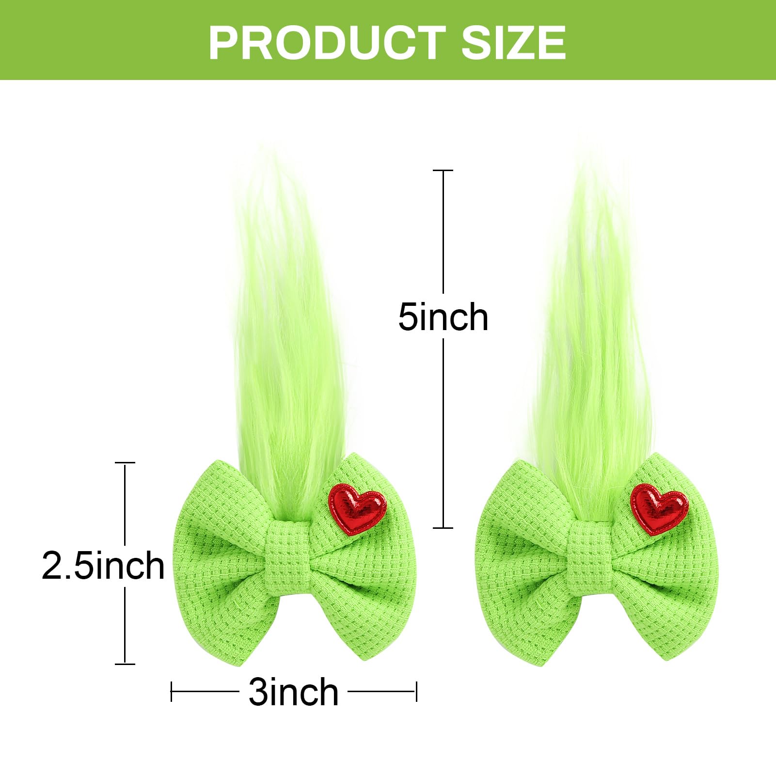 Neujiwo monster-inspired bow in green, perfect for festive outfits