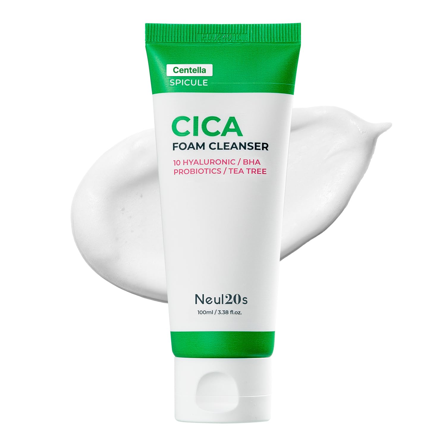NEUL20S Spicule CICA Foam Cleanser bottle front for gentle hydrating daily cleansing.