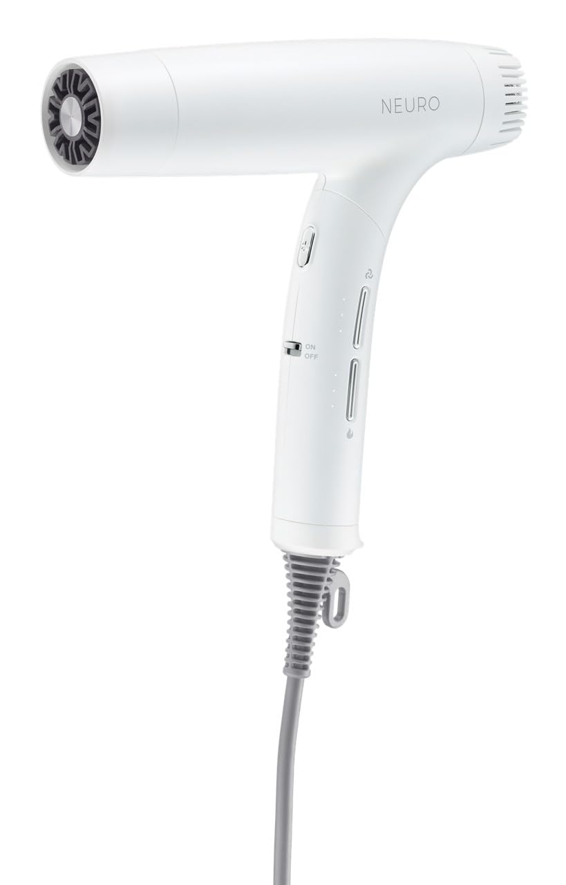 Neuro Dry+ Global Edition pearlescent white dryer front view for travel-ready styling