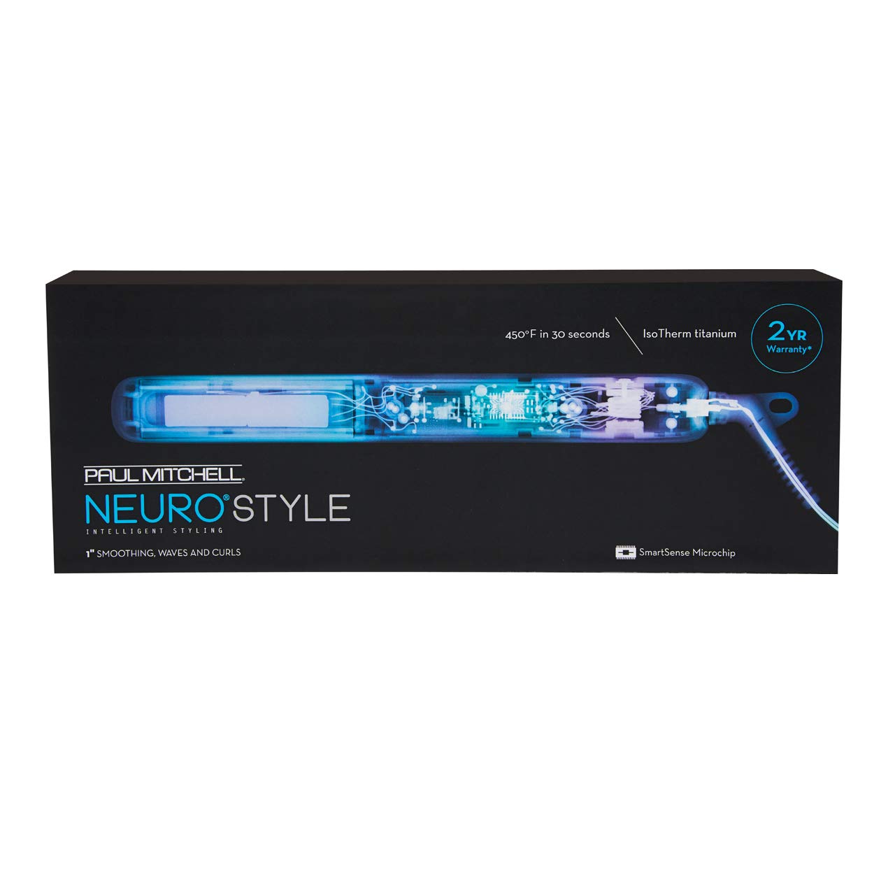 Neuro titanium flat iron digital display close-up showing precise temperature control