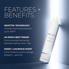 Neuro Protect HeatCTRL iron hairspray shine and hold finishing spray for luminous results