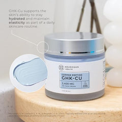 Neurogan GHK-Cu face cream pump dispenses smooth moisturizer for effortless daily use.