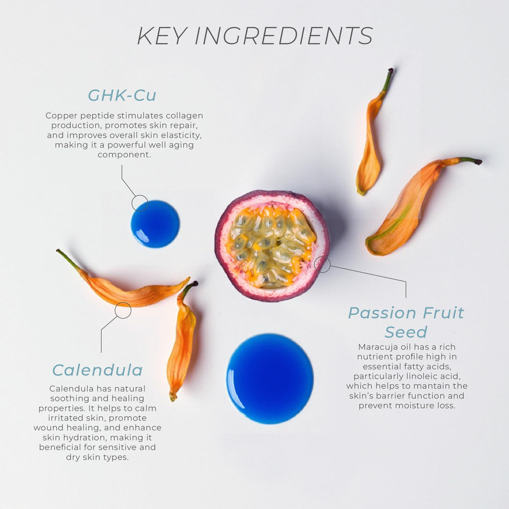 Neurogan GHK-Cu ingredients label highlights clean ingredients and peptide components.