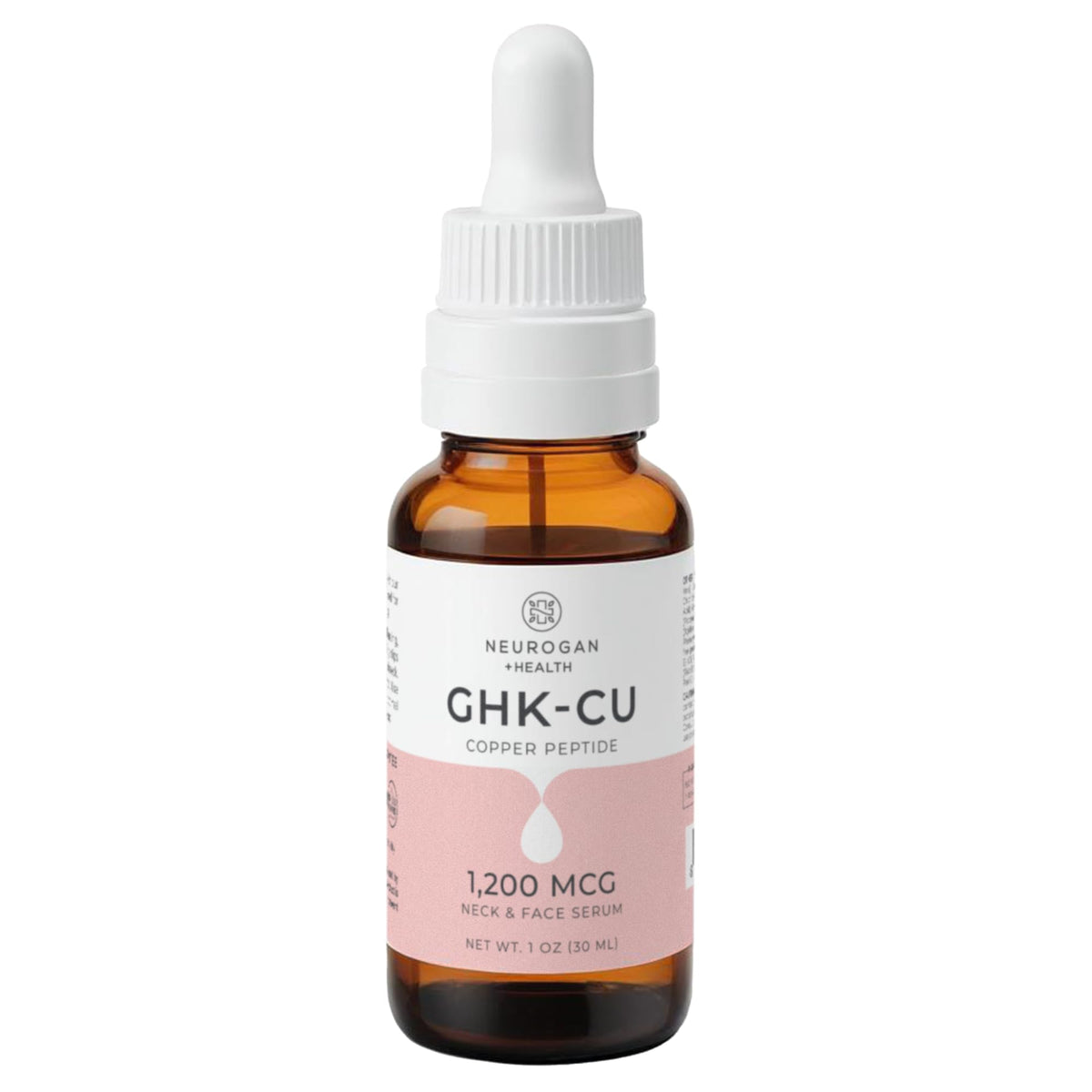 Neurogan GHK-Cu neck and face serum bottle view for hydrating, refreshing skin