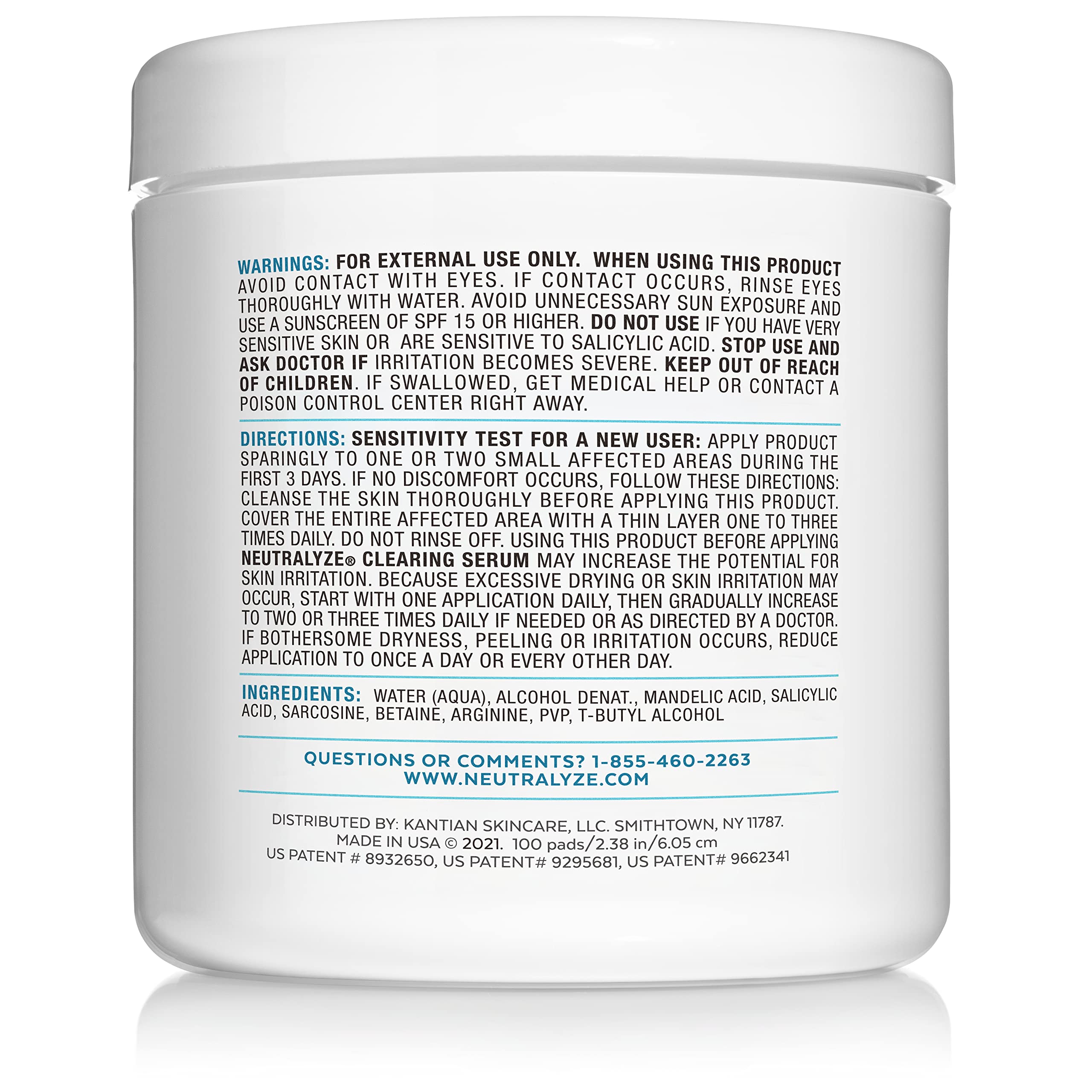 Neutralyze Exfoliating Acne Toner Pads dual-texture closeup highlighting gentle and deep cleansing.