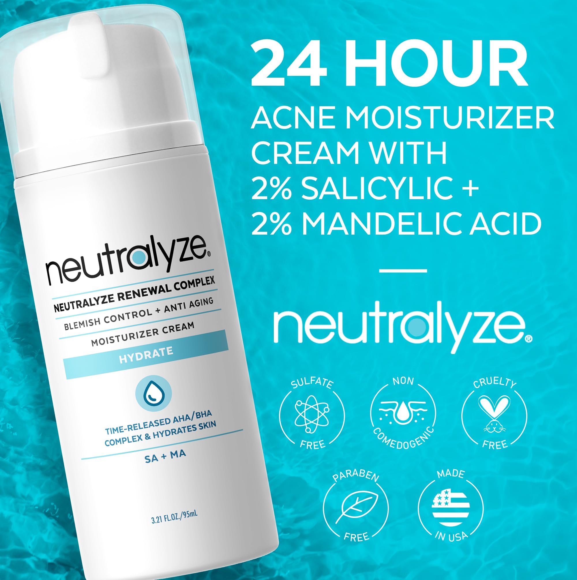 Neutralyze Renewal Complex oil-control technology visual suggesting clearer pores and reduced shine.