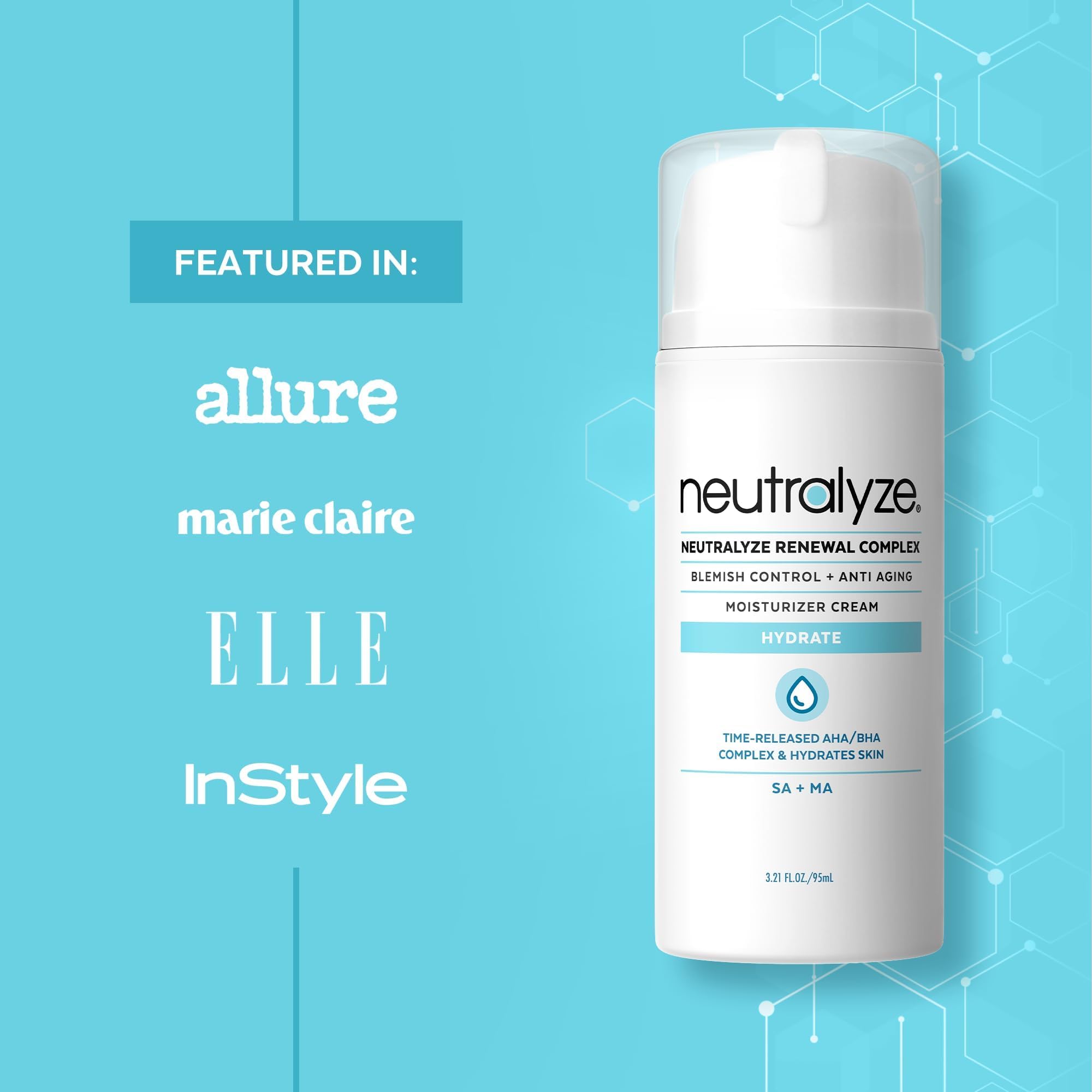 Neutralyze Renewal Complex USA-made bottle highlighting fragrance-free dermatologist-recommended care.