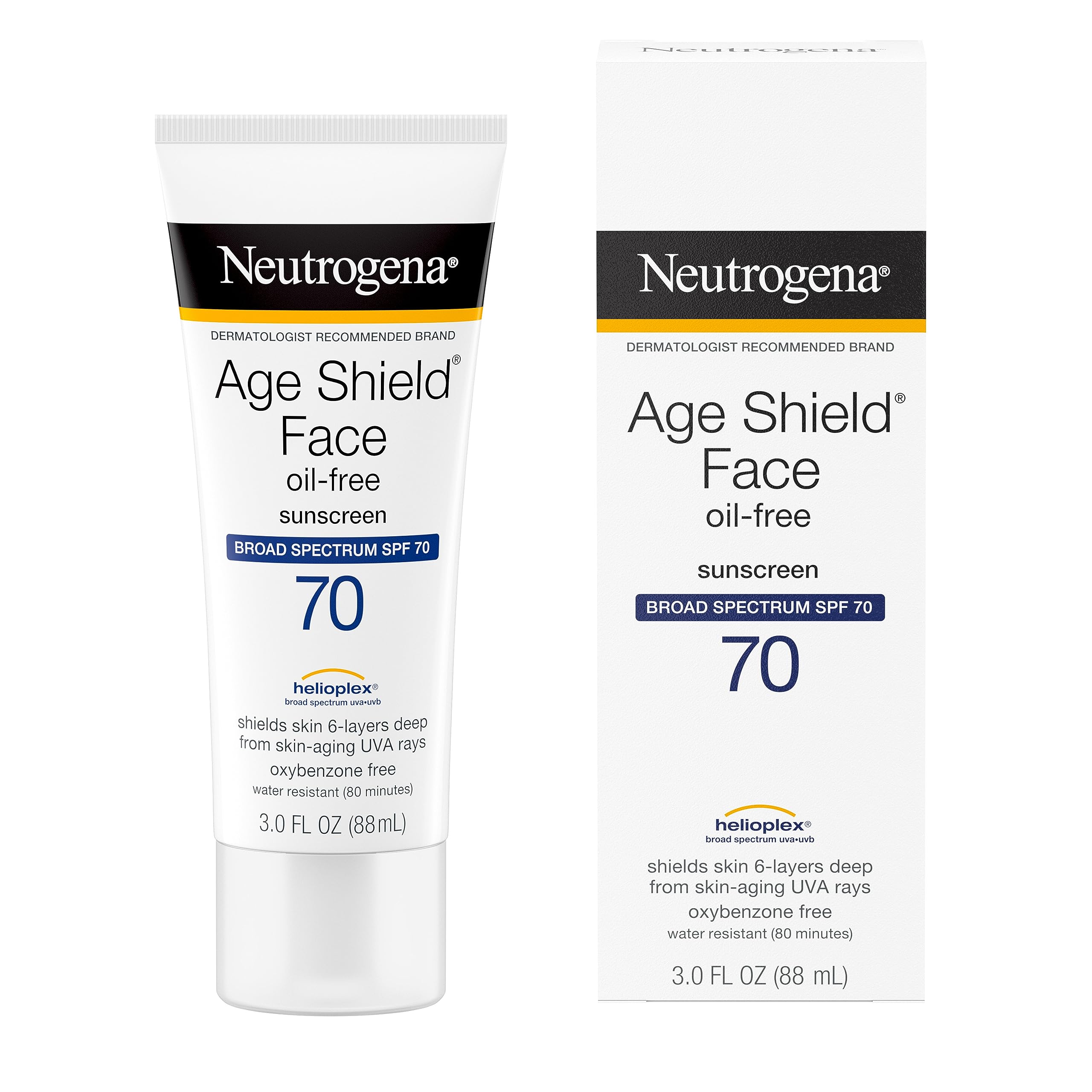 Neutrogena Age Shield three-pack packaging reveals total 9 ounces.