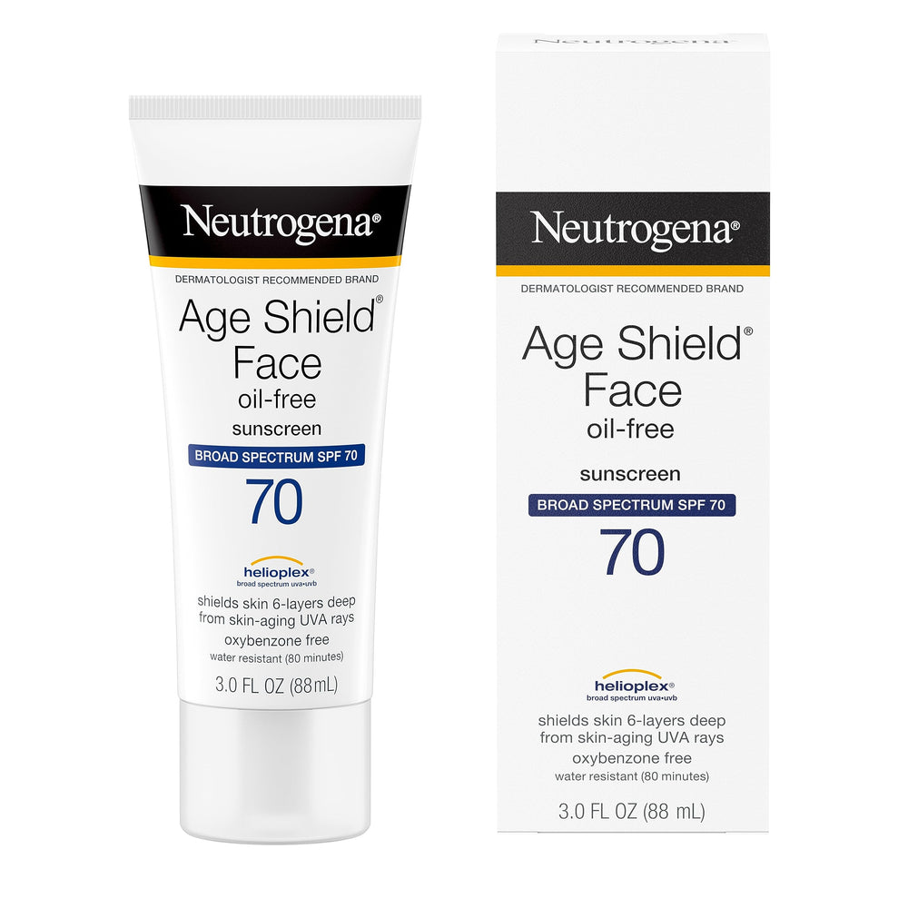 Neutrogena Age Shield three-pack packaging reveals total 9 ounces.