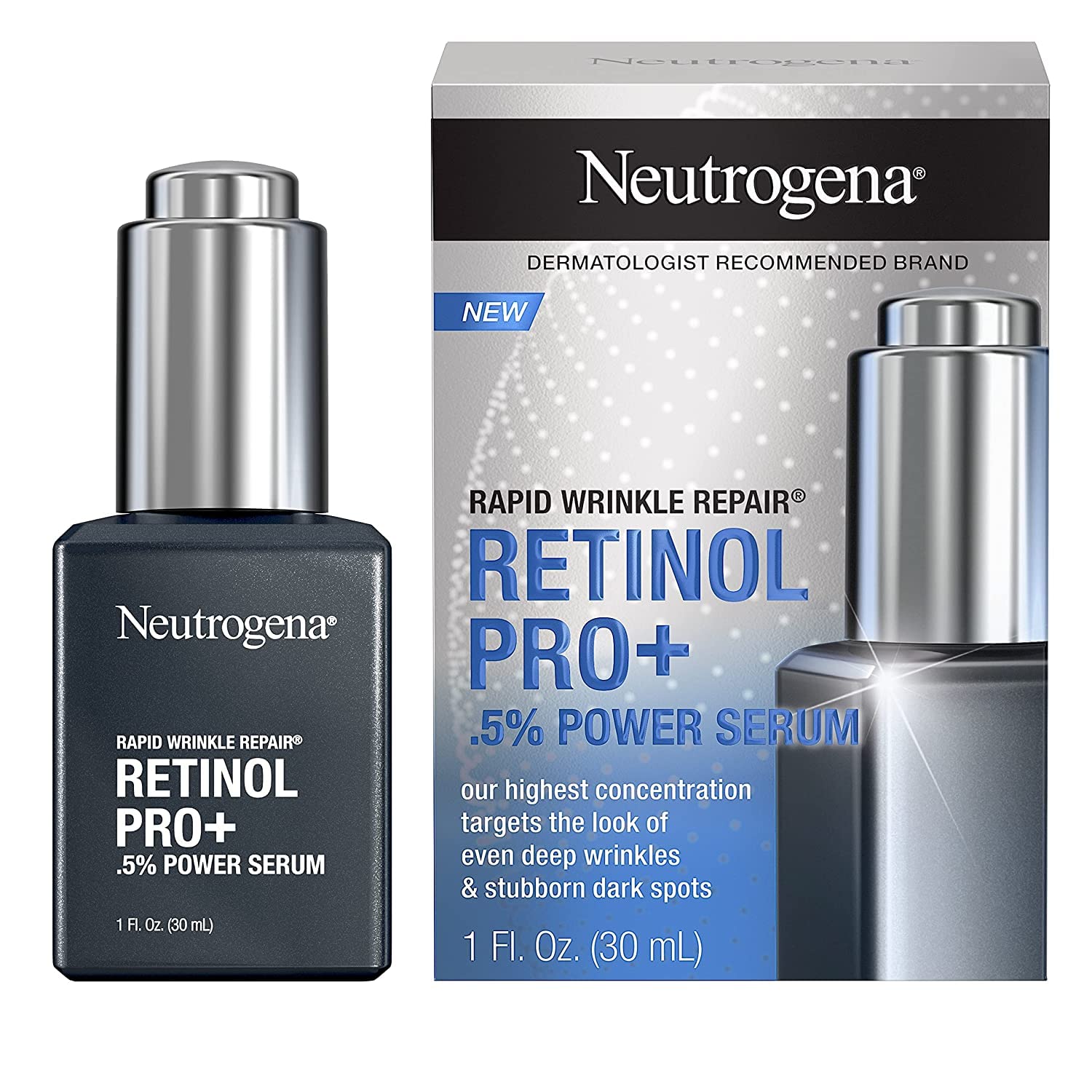 Neutrogena Antioxidant Recovery Complex logo emphasizes bitter orange and vitamin E