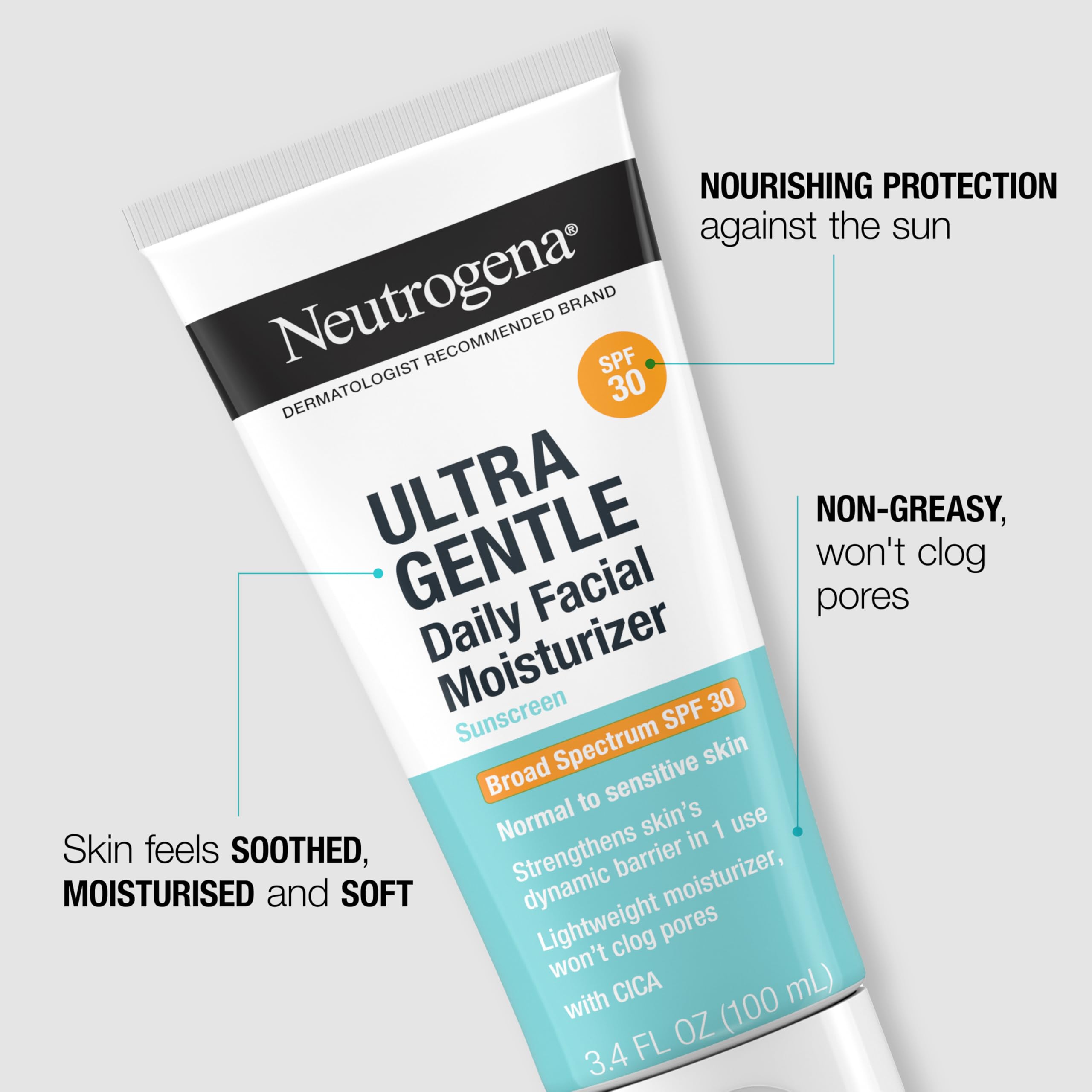 Neutrogena moisturizer with CICA label signaling soothing skin support.