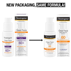 Neutrogena Clear Face Serum Sunscreen rubbed in, invisible on skin with no white cast