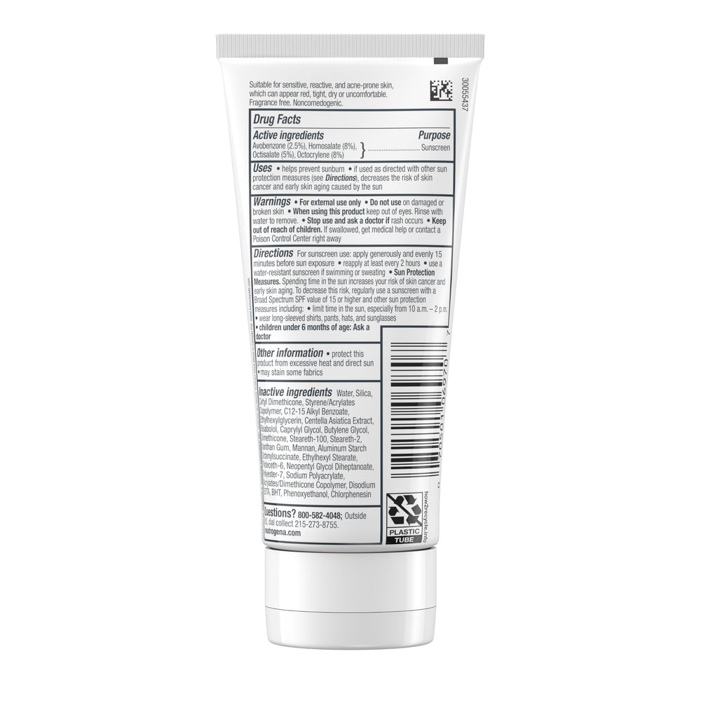 Neutrogena daily skincare routine with SPF30 for sensitive skin mornings.