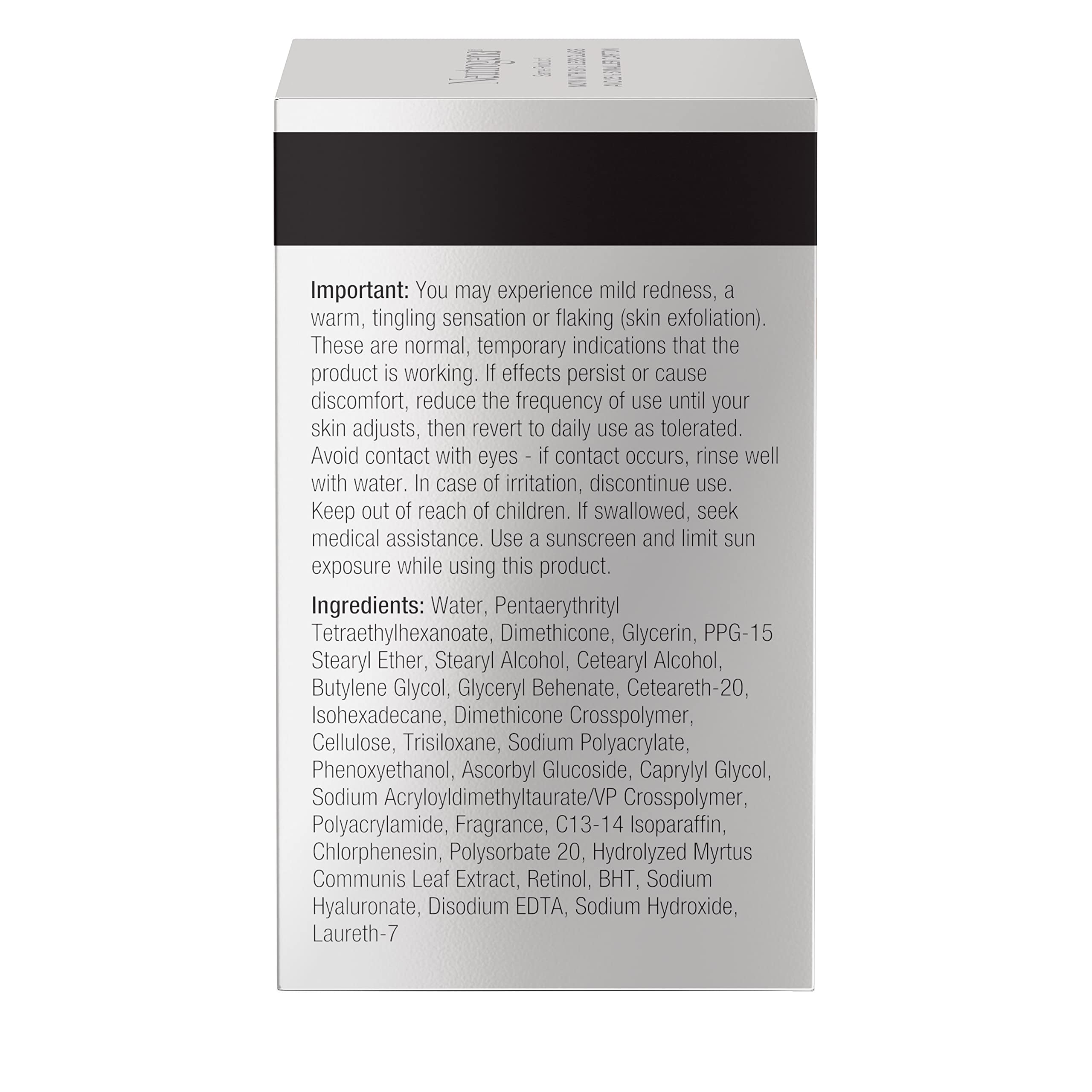 Neutrogena dermatologist-recommended Retinol + Vitamin C Correcting Cream box signals brightening support.