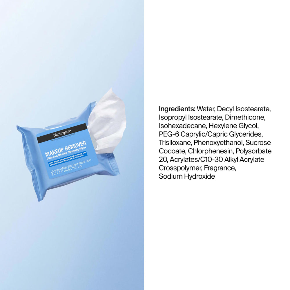 Neutrogena wipes on bathroom counter in lifestyle scene showing daily routine benefit