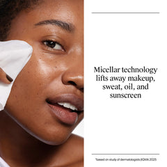 Removing waterproof mascara with Neutrogena wipe showing gentle eye-safe benefit