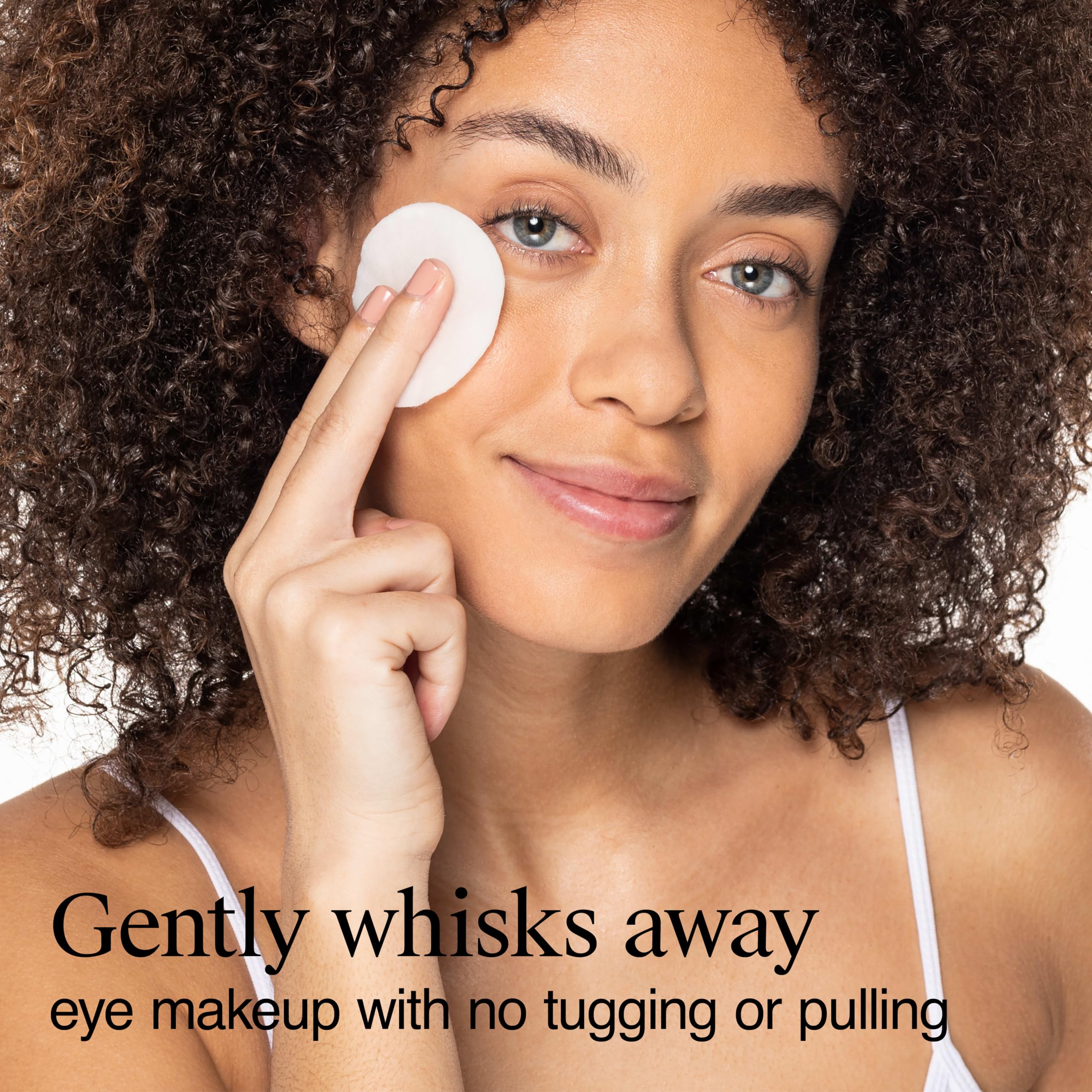 Neutrogena applied to closed eye showing effortless waterproof mascara removal