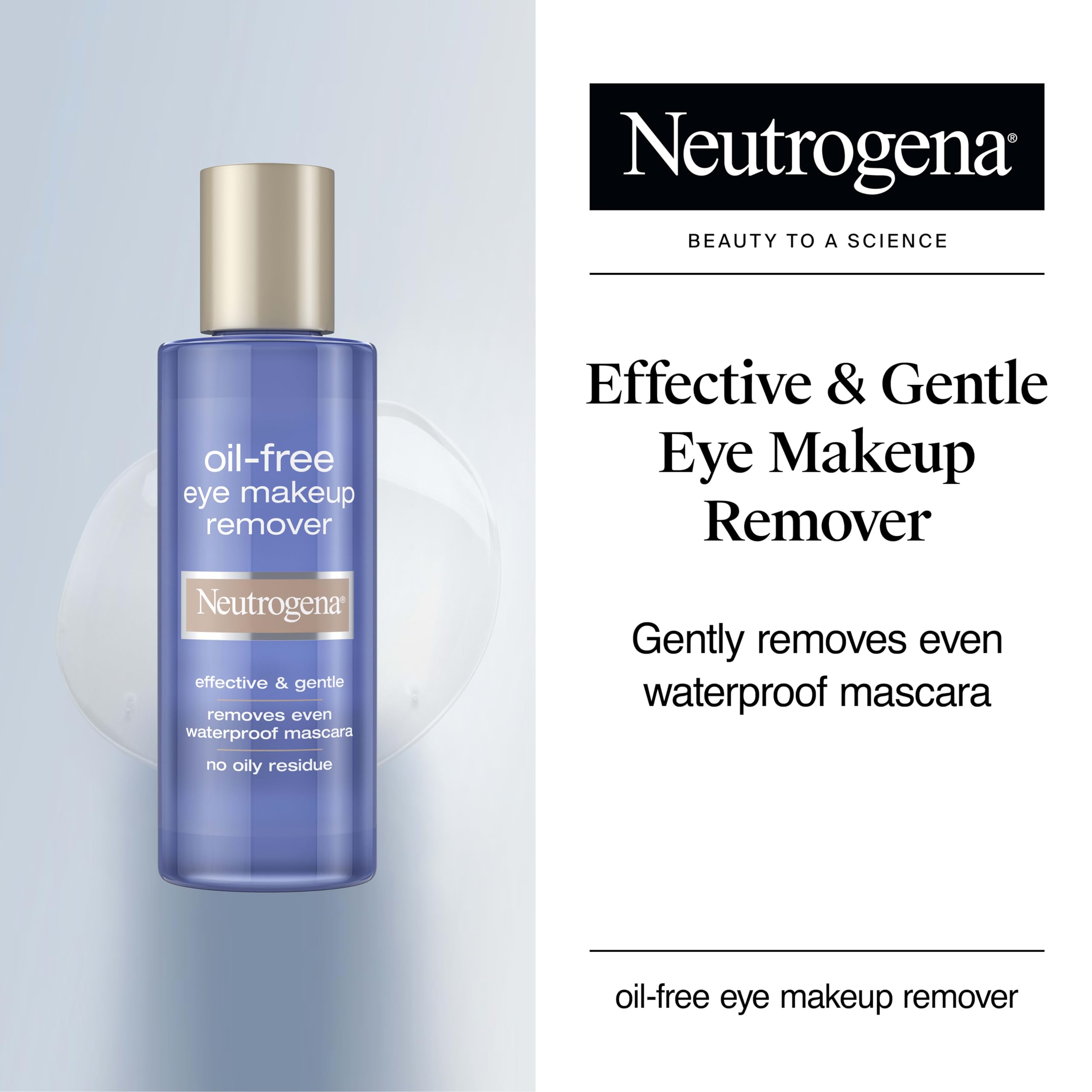 Neutrogena dual-phase bottle shaken to activate makeup-removing power