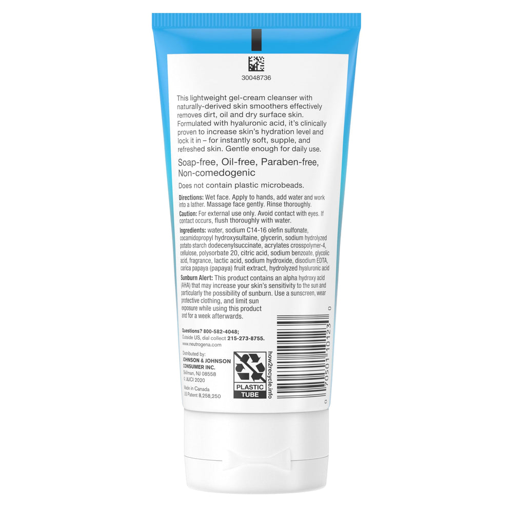 Neutrogena Hydro Boost daily cleansing routine shot suggests simple morning and evening use.