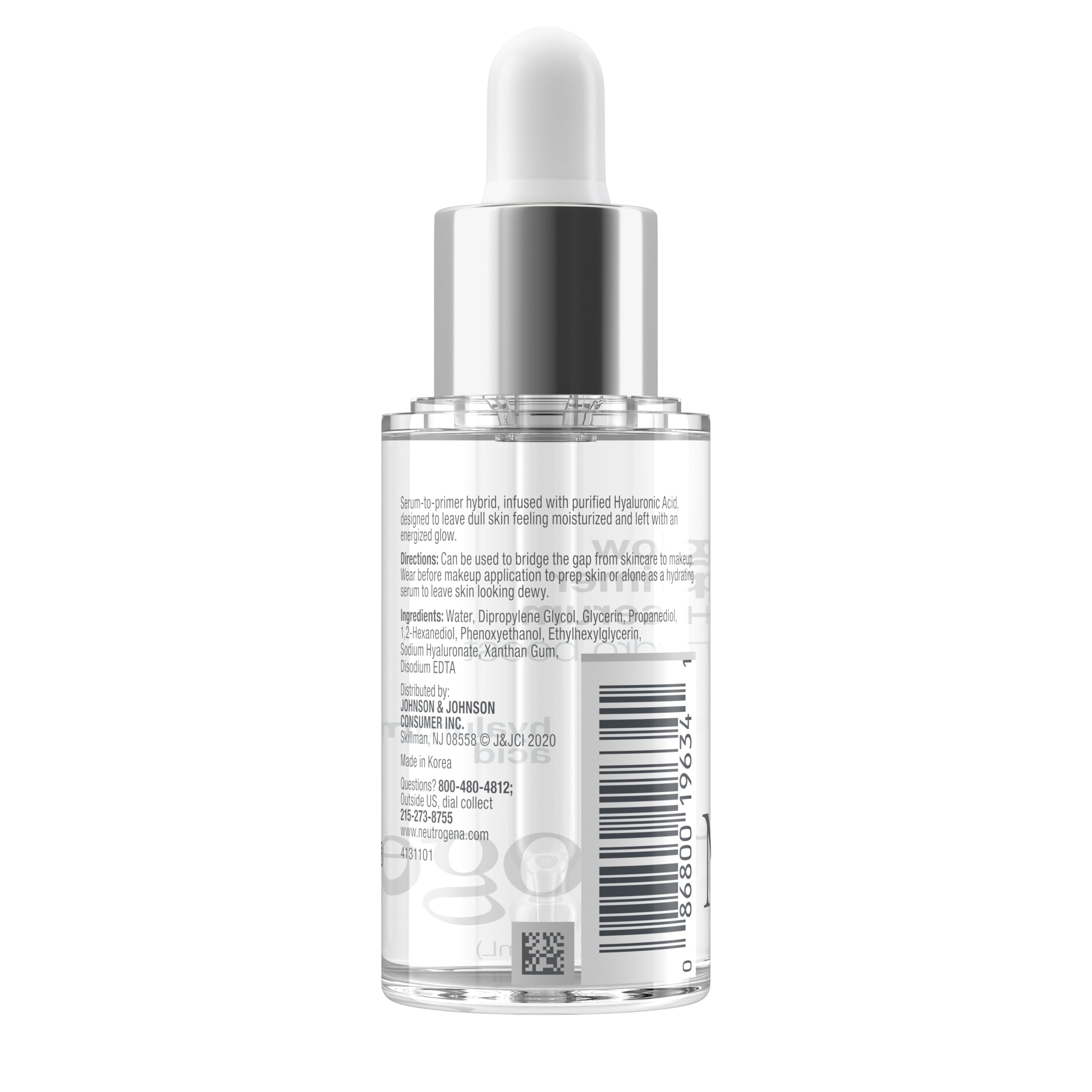 Bare skin prepped with Neutrogena Glow Booster for makeup base.