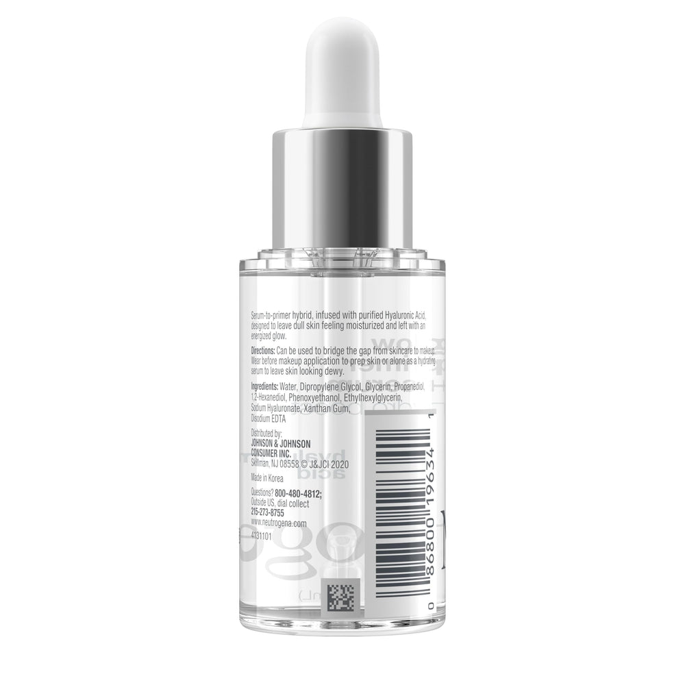 Bare skin prepped with Neutrogena Glow Booster for makeup base.