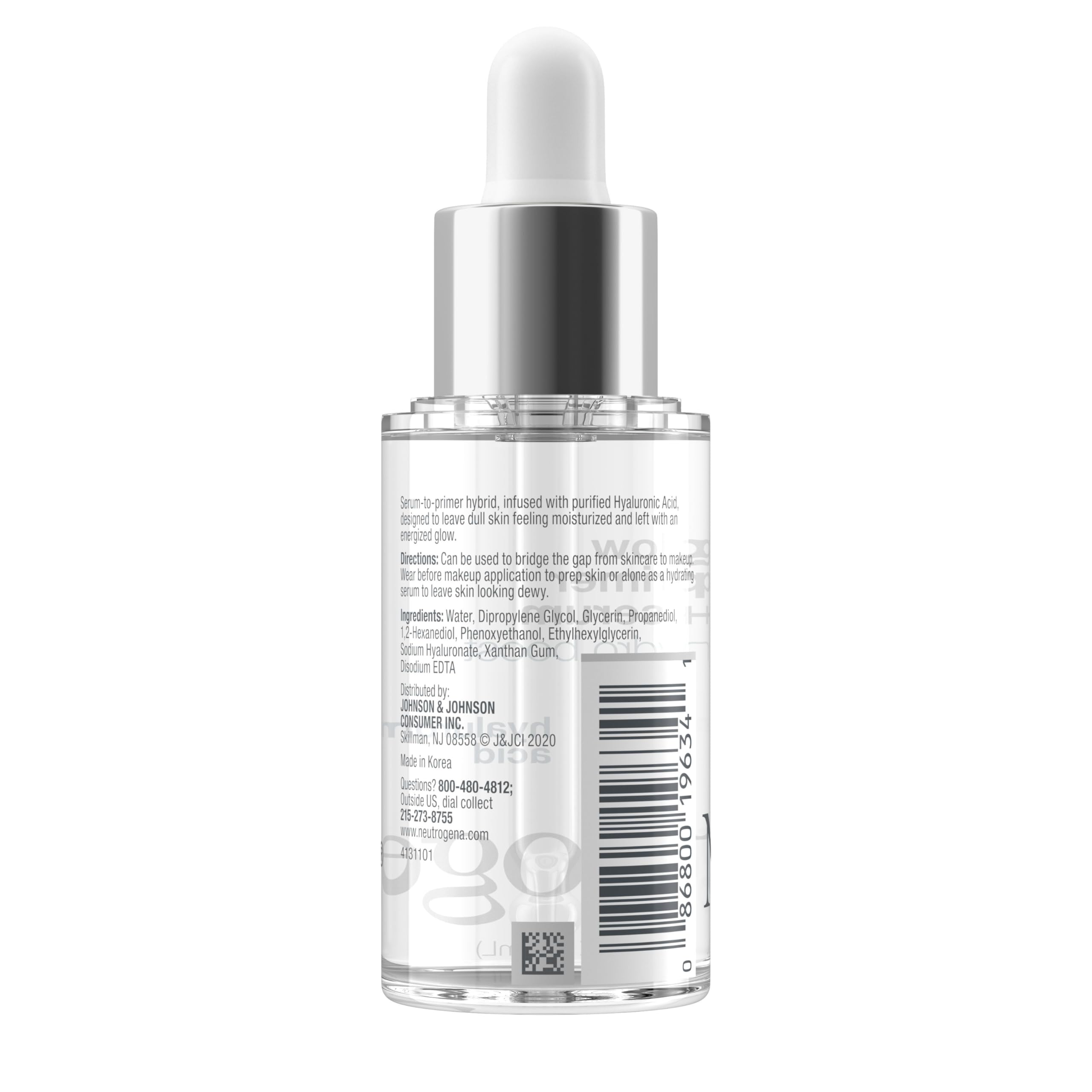 Two-in-one Neutrogena Glow Booster shown as serum and primer.