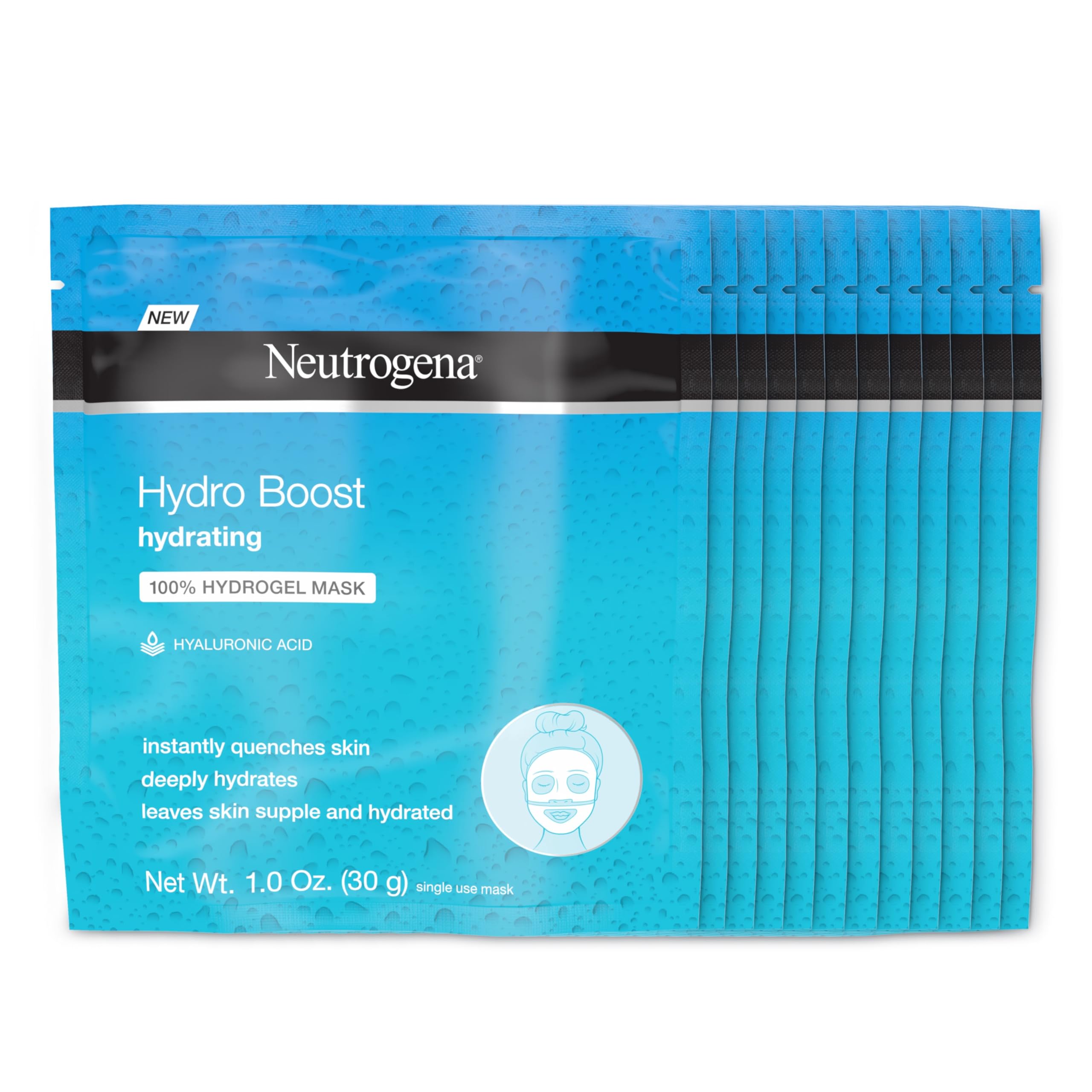 Neutrogena Hydro Boost hydrogel mask closeup shows rich hydration for dry skin