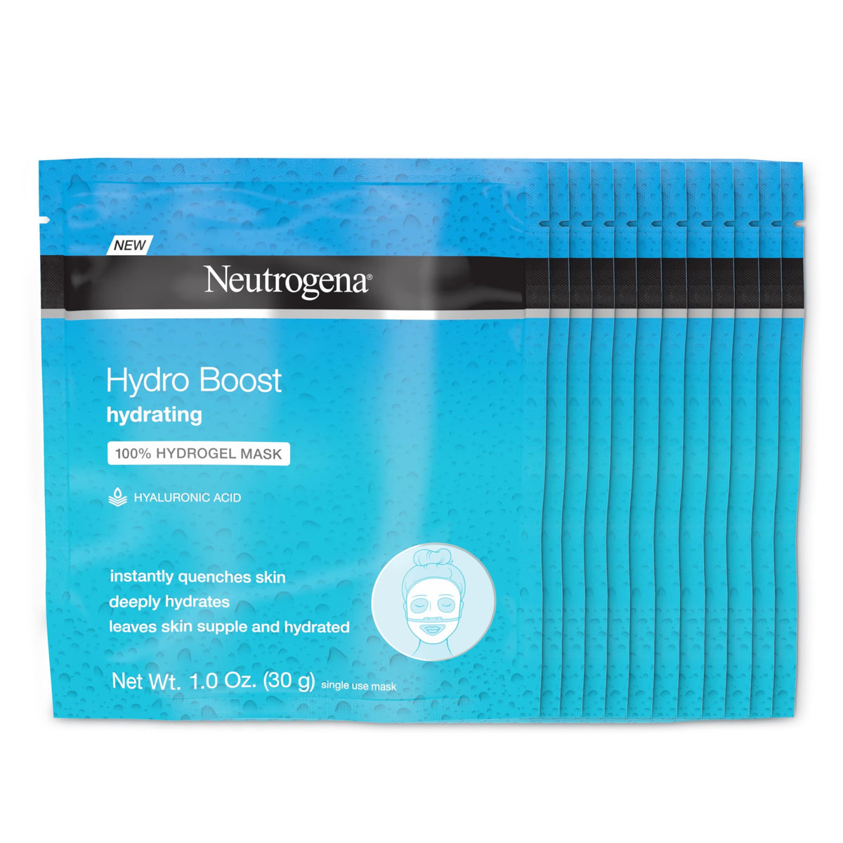 Neutrogena Hydro Boost hydrogel mask closeup shows rich hydration for dry skin