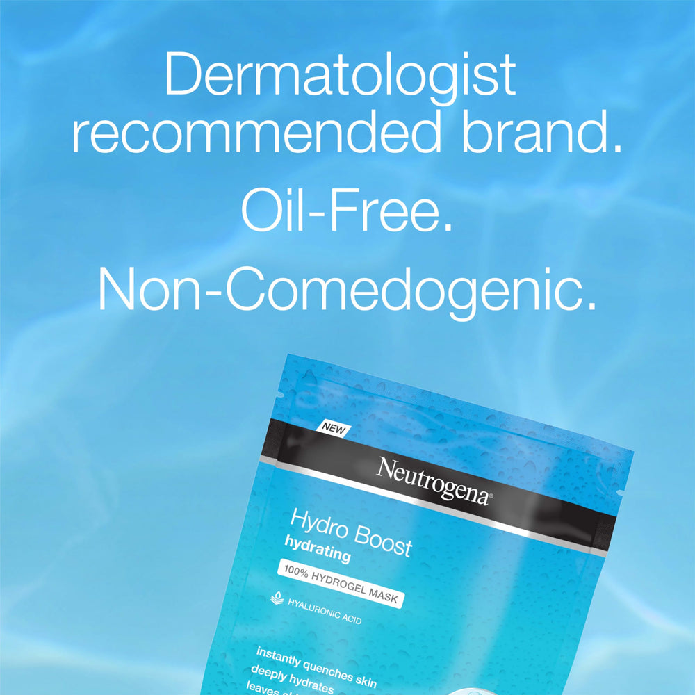 Neutrogena Hydro Boost hydrogel mask packaging front highlights hydrogel technology