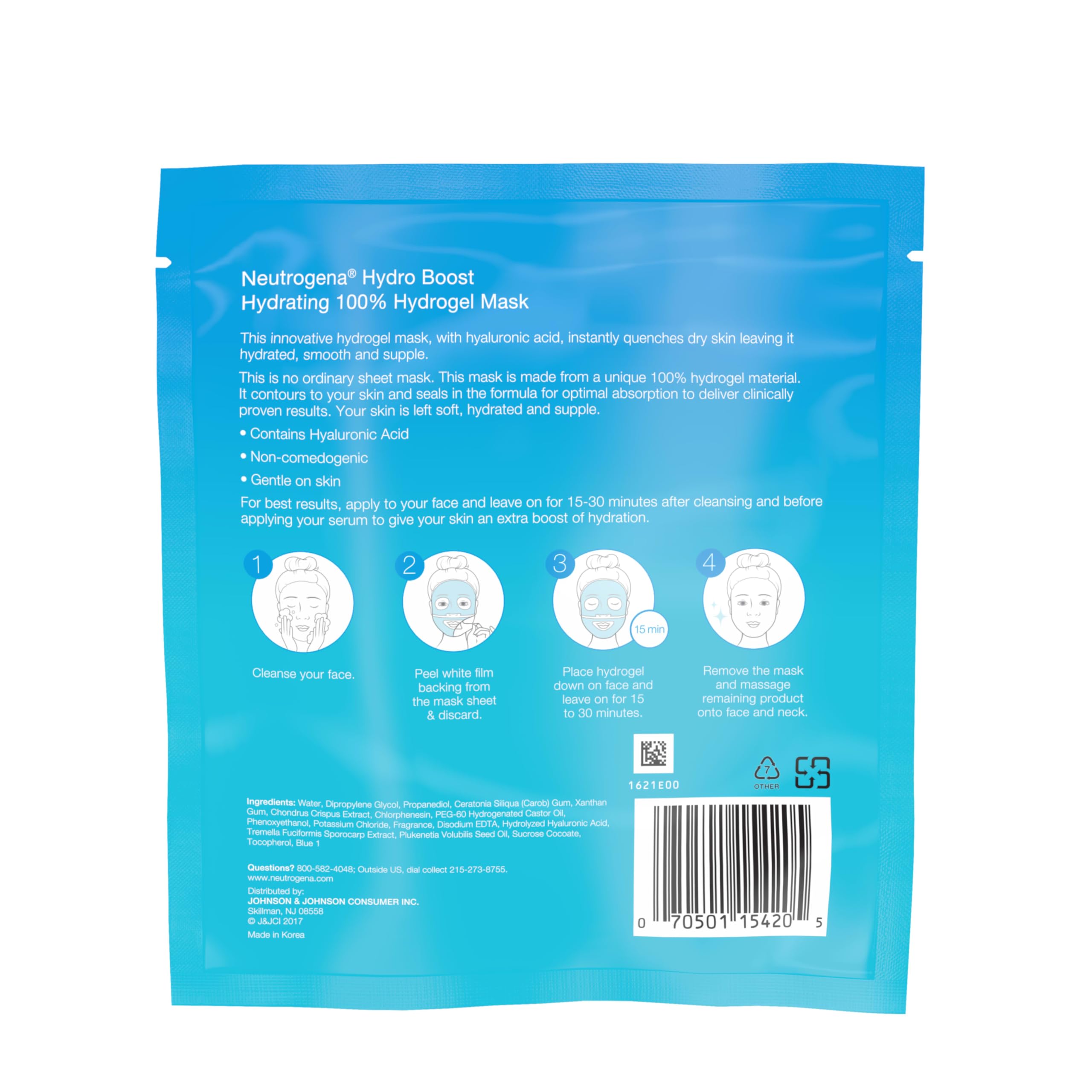 Neutrogena Hydro Boost hydrogel mask with serum visibly saturates skin