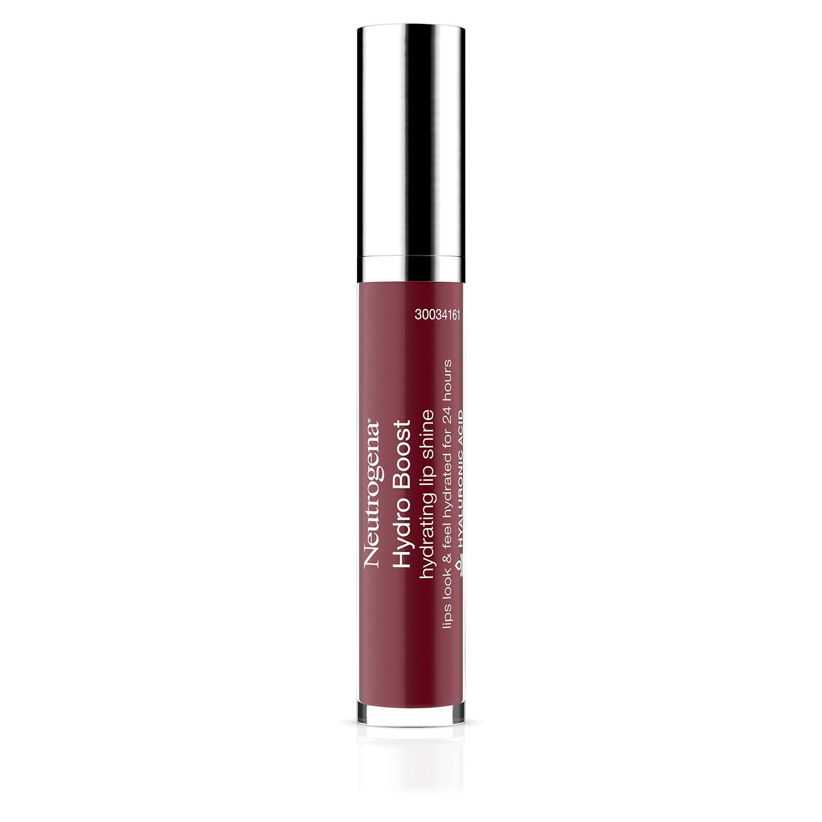 Neutrogena Hydro Boost Velvet Wine tube close-up with hydrating shine for daily lips
