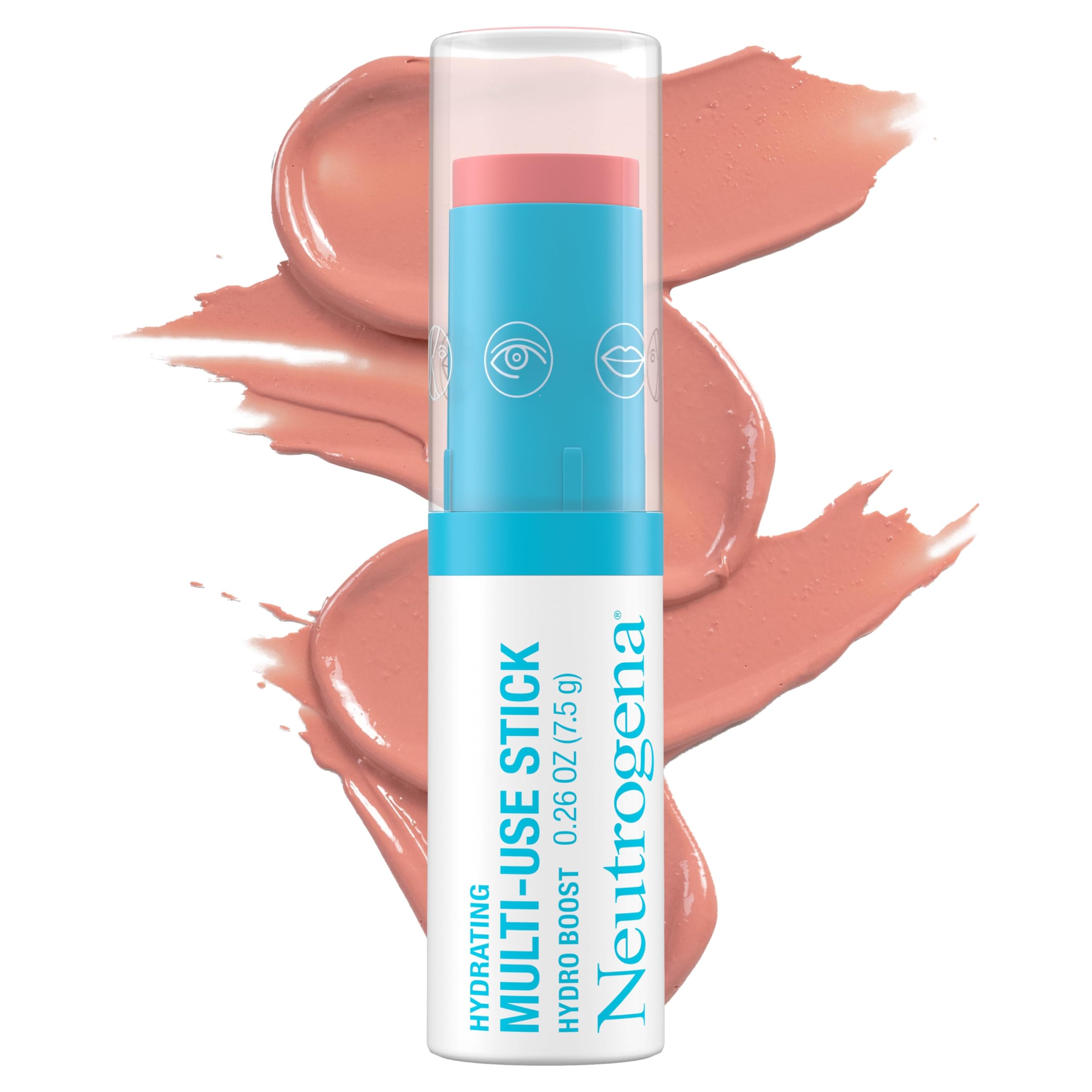 Neutrogena Hydro Boost makeup stick Soft Pink swatch shows natural glow and hydration.