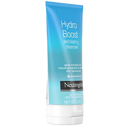 Neutrogena Hydro Boost non-comedogenic formula is highlighted for pore-friendly cleansing.